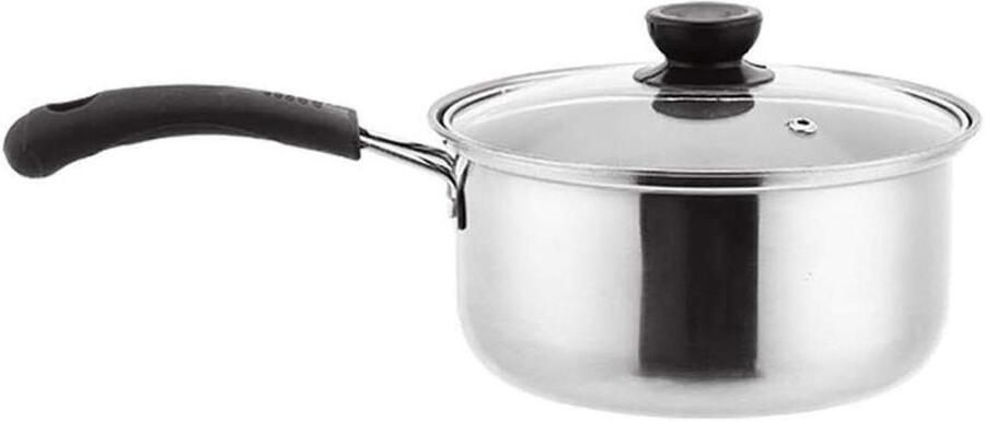 Koekenpan met Deksel Steelpan Sauteerpan Koken en Bakken Gelijkmatige Warmteverdeling Niet gespecificeerd Zilverkleurig