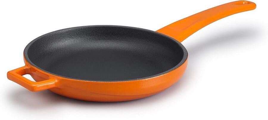 Koekenpan met gietijzeren handvat 16 cm Oranje