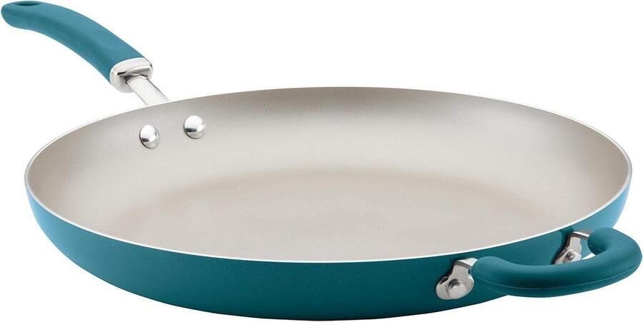 Koekenpan met Handvat Koekenpan Aluminium Koken en Bakken Verbeterde Antiaanbaklaag 3658 cm Teal