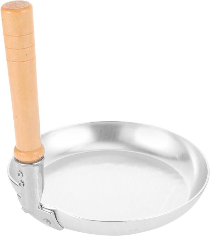 Koekenpan met Handvat Omeletpan Eierpan Ontbijt Maken Non-stick Coating 18.5 cm Zilver