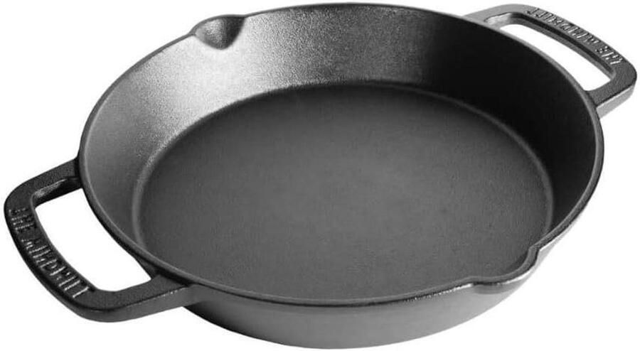 Koekenpan met handvatten Koken en braden Gietijzeren constructie M Zwart