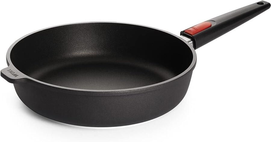 Koekenpan met Hoge Rand Koekenpan Inductie Stoofgerechten Bereiden Afneembare Steel Ø 28 cm Zwart