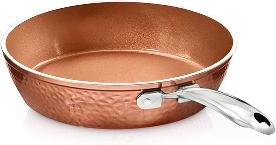 Koekenpan met Koperen Look Koekenpan Nonstick Koken en Bakken Gegoten Aluminium Constructie 30 cm Koper