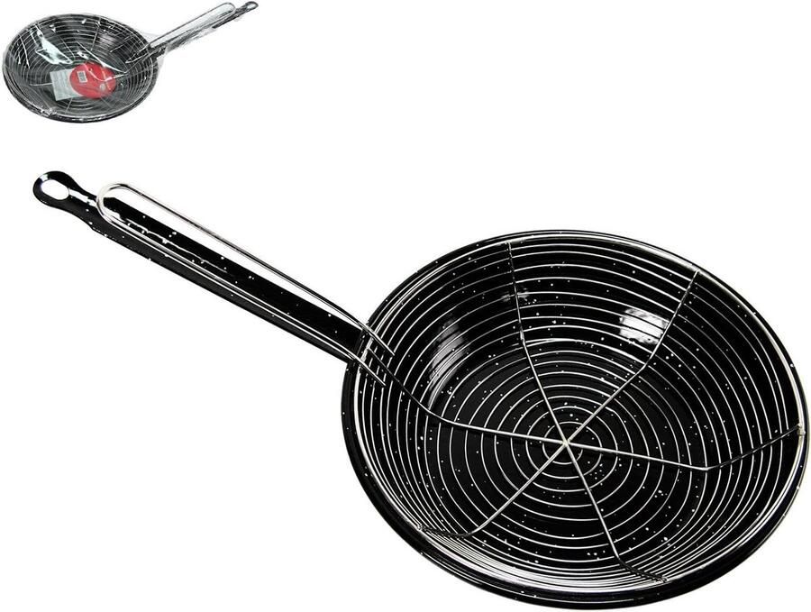 Koekenpan met mand Friteuse pan Lekker Frituren Inclusief mandje 24 cm Zwart