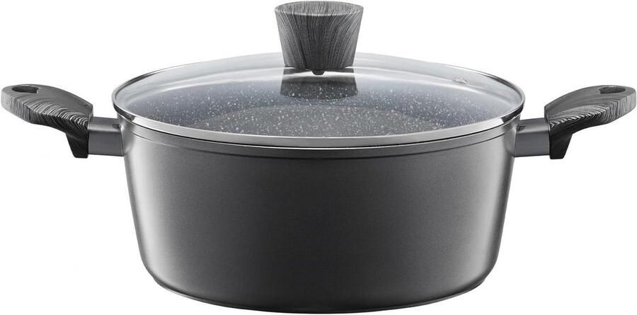 Koekenpan met Marmercoating Koekenpan Inductie Gezond Koken ILAG Non-Stick Coating 24 cm Grijs