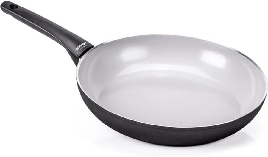 Koekenpan met natuurlijke coating Bakken en braden Gemaakt van gerecycled aluminium 30 cm Grijs