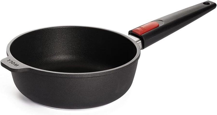 Koekenpan met rand Koekenpan met steel Stoofgerechten maken Afneembare steel Ø 20 cm Zwart