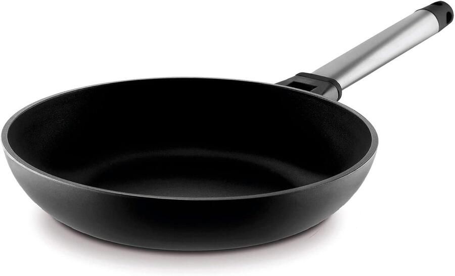 Koekenpan met steel Bakken en braden Afneembaar handvat 24 cm Zilver