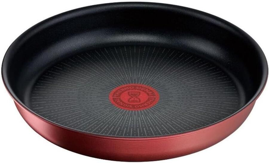 Koekenpan met steel Gelijkmatig bakken Titanium anti-aanbaklaag 22 cm Rood