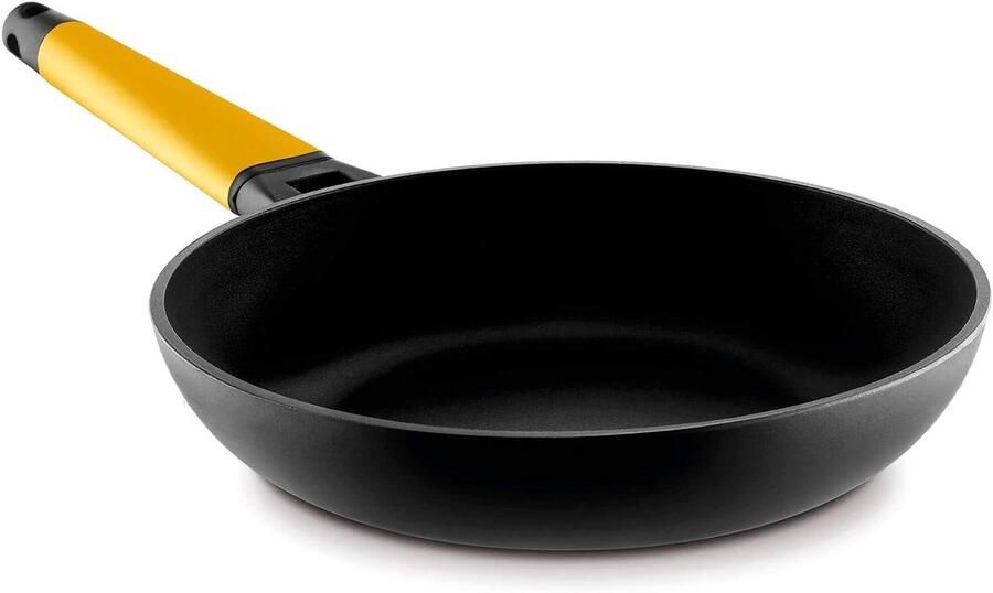 Koekenpan met steel Gezond Koken Antiaanbaklaag 22 cm Geel