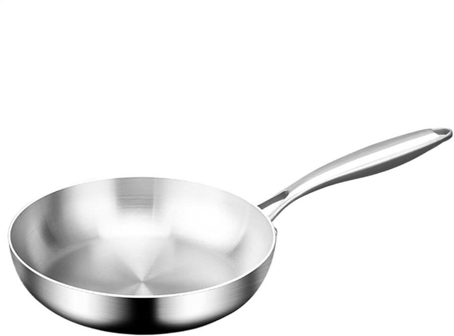Koekenpan met steel Kleine maaltijden bereiden Roestvrijstalen constructie 24 cm Zwart