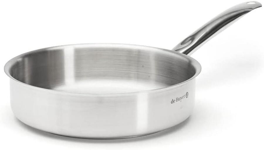 Koekenpan met steel Koekenpan Snel bakken Antiaanbaklaag 24 cm Zilverkleurig