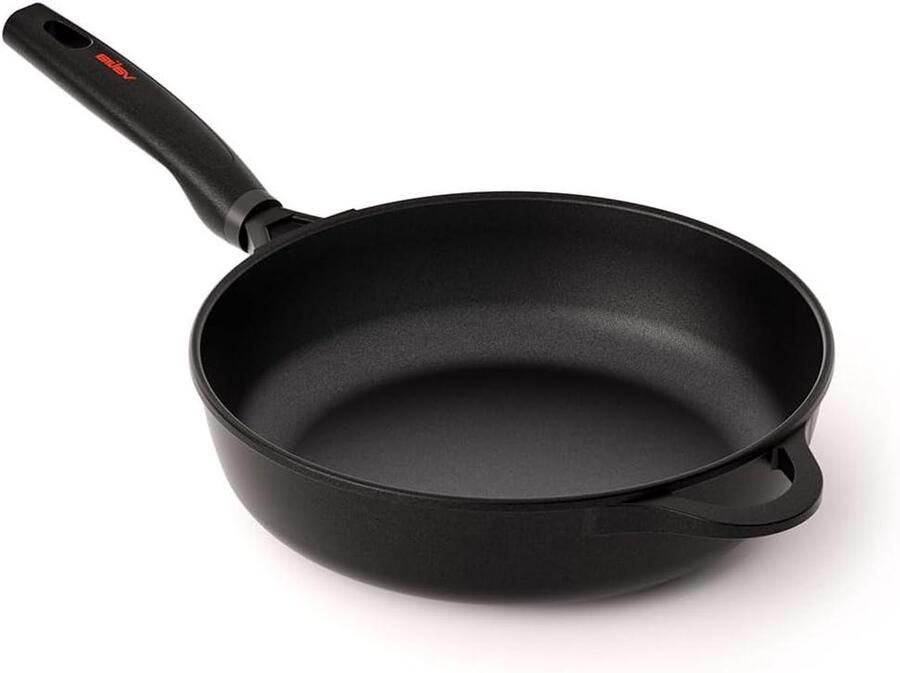 Koekenpan met steel Koken en Bakken Gegoten Aluminium 28 cm Zwart