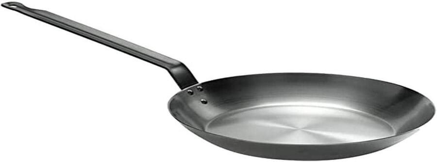 Koekenpan met steel Koken op inductie Carbon stalen constructie 26 cm Zwart