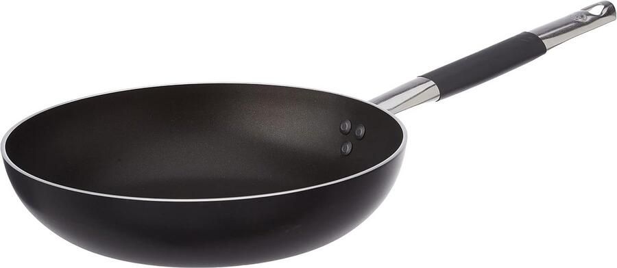 Koekenpan met steel Koken op inductie Koel handvat 28 cm Zwart