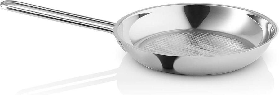 Koekenpan met steel Lekker koken Wafelbodem voorkomt aanbakken 24 cm Roestvrij staal