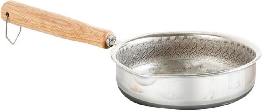 Koekenpan met steel Omeletten en pannenkoeken Gelijkmatige warmteverdeling 14 of 16 cm Zilver
