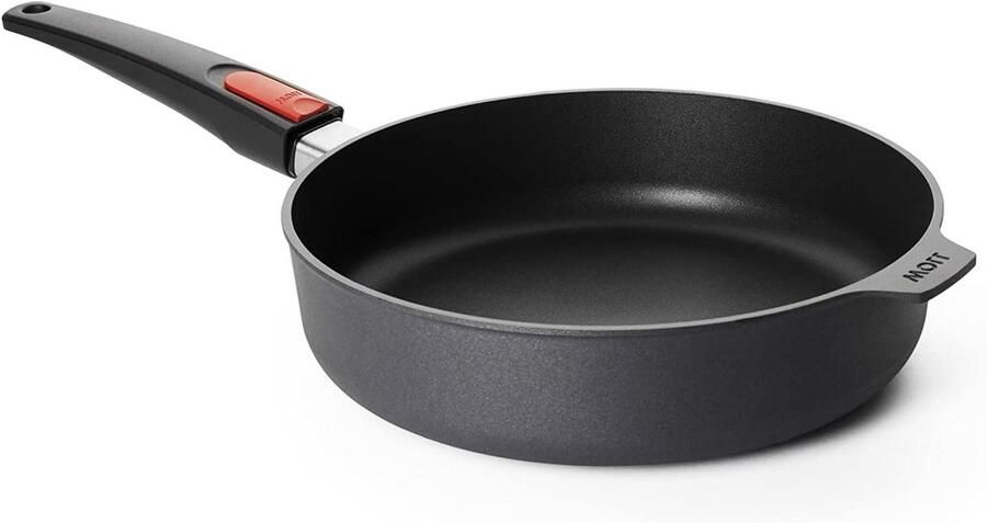 Koekenpan met steel Snel en vetarm bakken Afneembare steel 26 cm Antraciet