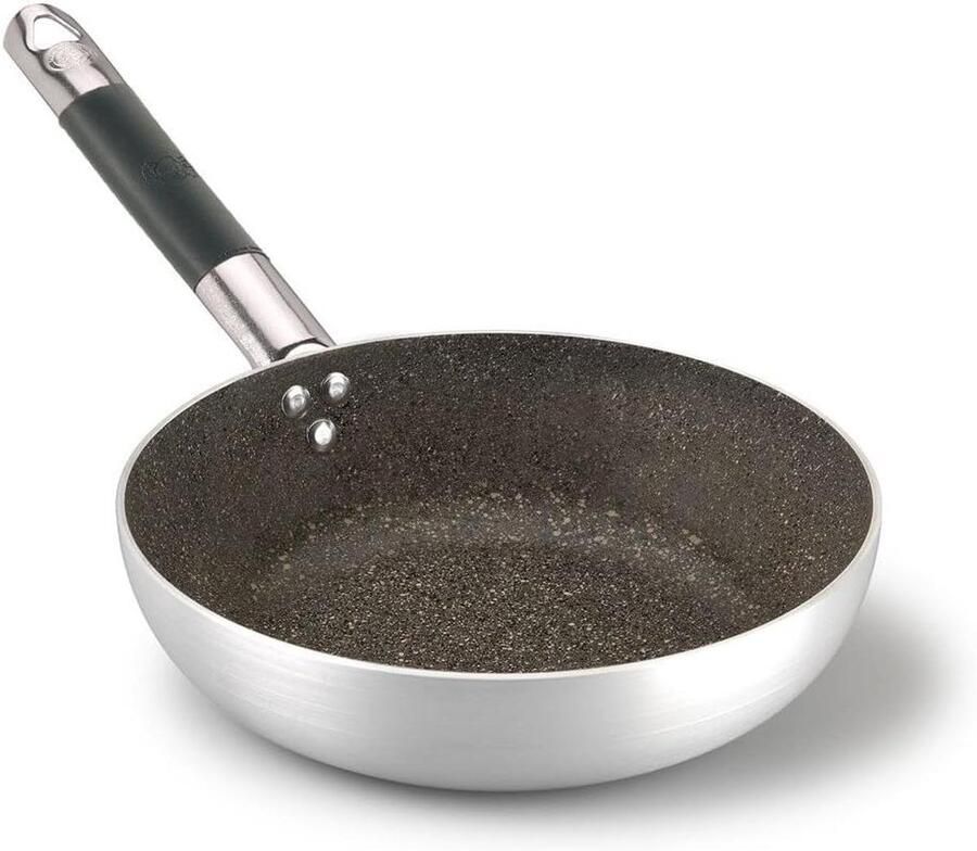 Koekenpan met steel Vlees Braden 3 mm dik 40 cm diameter Zilverkleurig