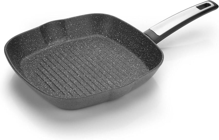 Koekenpan met Steenlook Antiaanbaklaag Roestvrijstaal 26 cm