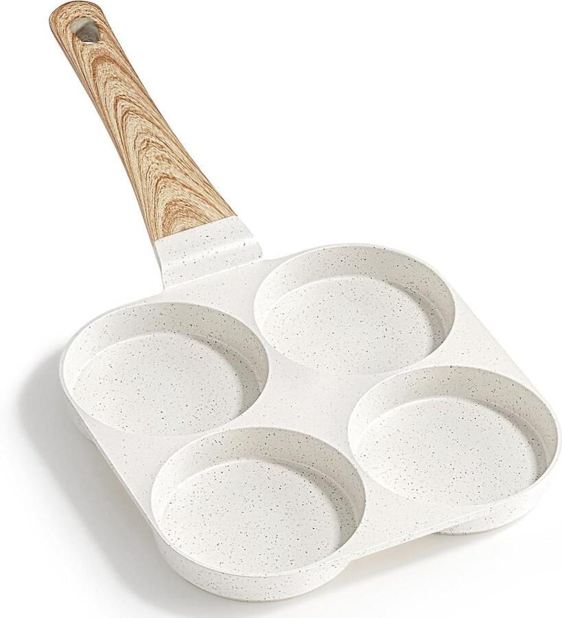Koekenpan Met Vakken Omeletpan Koekenpan Ontbijt Maken Drie Gelijkmatige Vakken 4 Gaten Wit