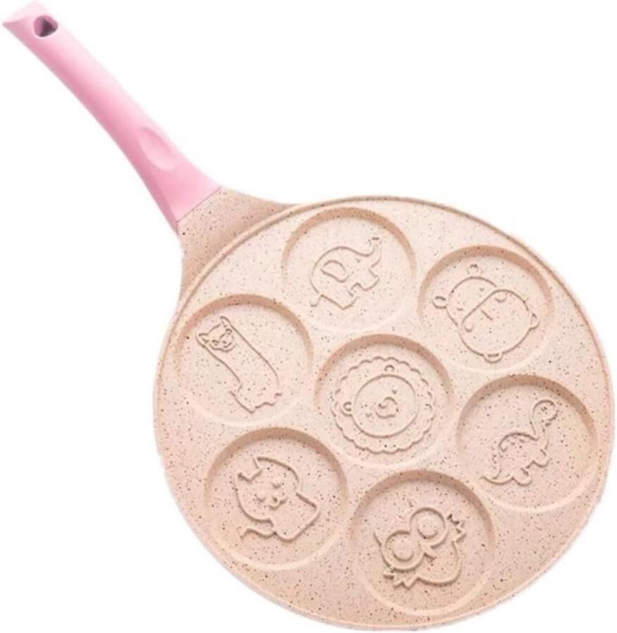 Koekenpan met Zeven Gaten Omeletpan Pannenkoekenpan Ontbijt Maken Anti-aanbaklaag 26 cm C