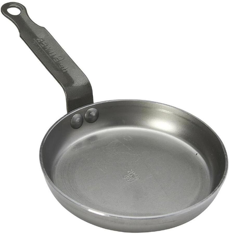 Koekenpan Mineraal Staal Koekenpan Staal Koken op Inductie Antikleef Eigenschappen 14 cm Diameter Zwart