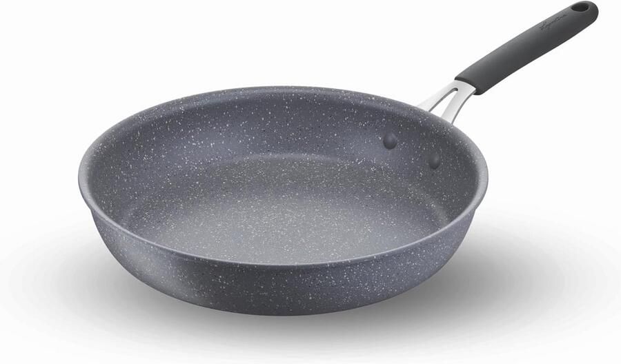 Koekenpan Mineral Koekenpan met anti-aanbaklaag Gezond Koken Steenlook design 30 cm Grijs