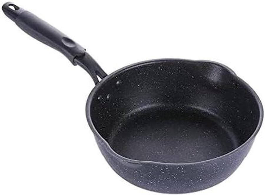 Koekenpan Mini Kleine Soeppan Koken en Braden Snelle Warmtegeleiding 20CM Diameter Zwart