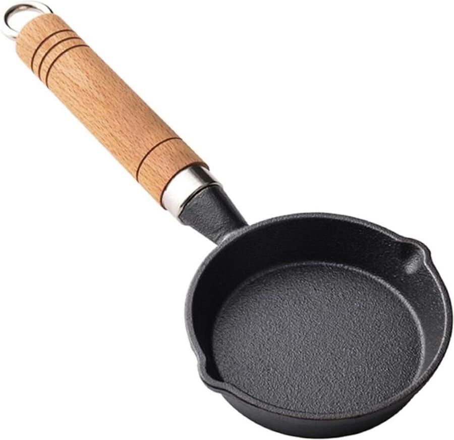 Koekenpan Mini Omeletmaker Pan Ontbijt Maken Antiaanbaklaag 16cm Zwart
