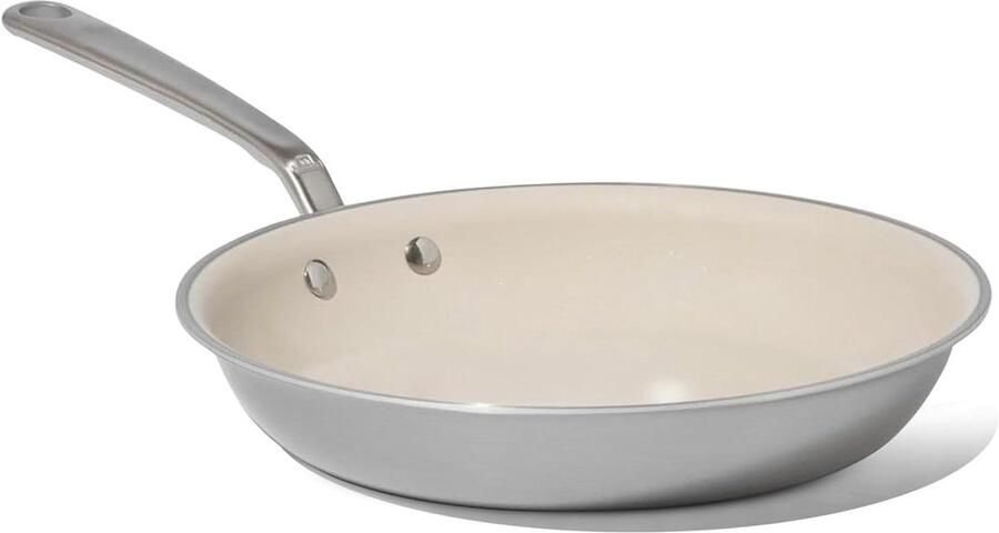 Koekenpan non-stick Dagelijks koken Keramische coating zonder chemicaliën 26 cm diameter Zilverkleurig