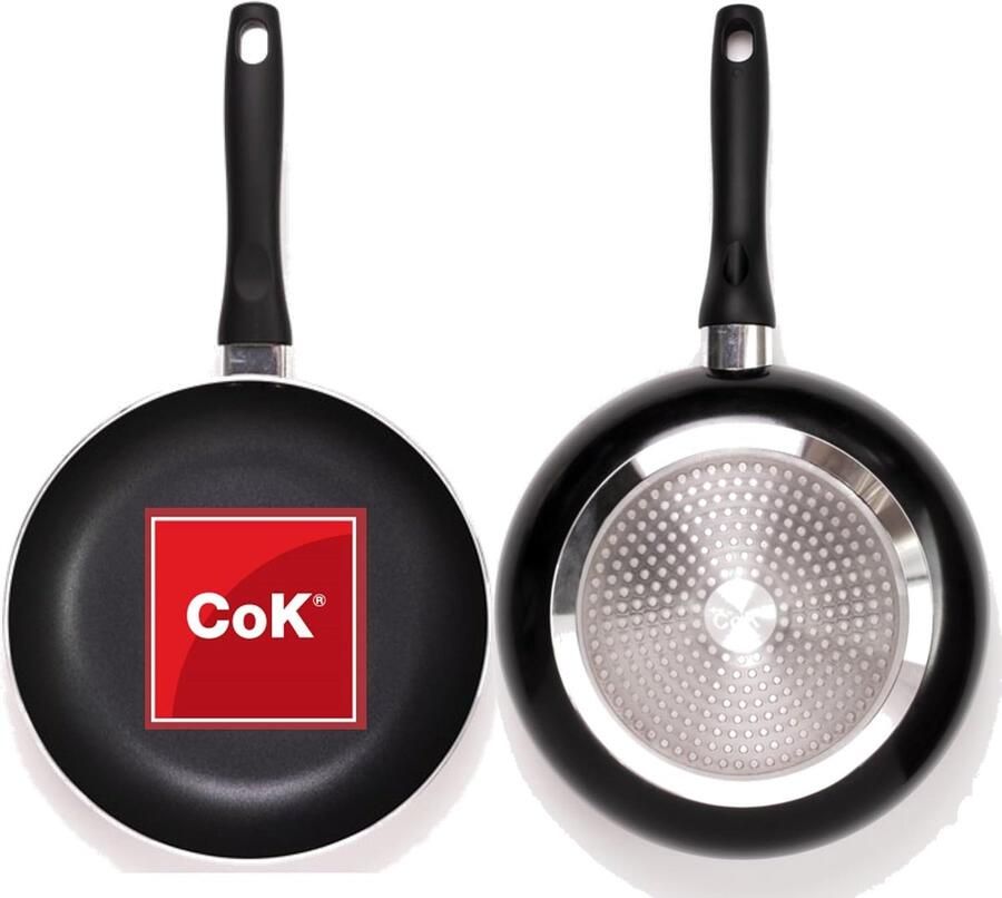 Koekenpan Non-stick Koken op Inductie Drielaagse Anti-aanbaklaag 20 cm Zwart