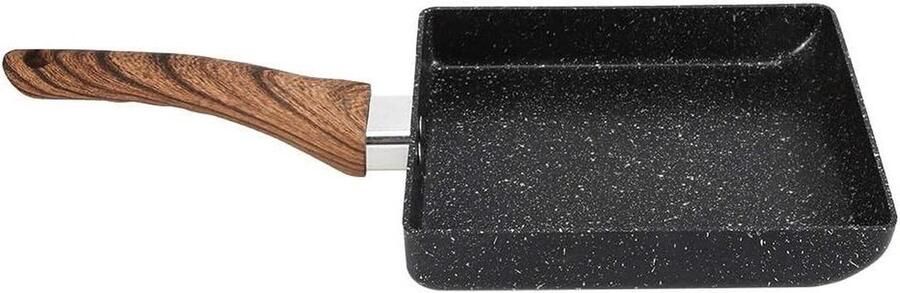 Koekenpan Omelet pan Ontbijt maken Antiaanbaklaag 37 x 17 cm Zwart