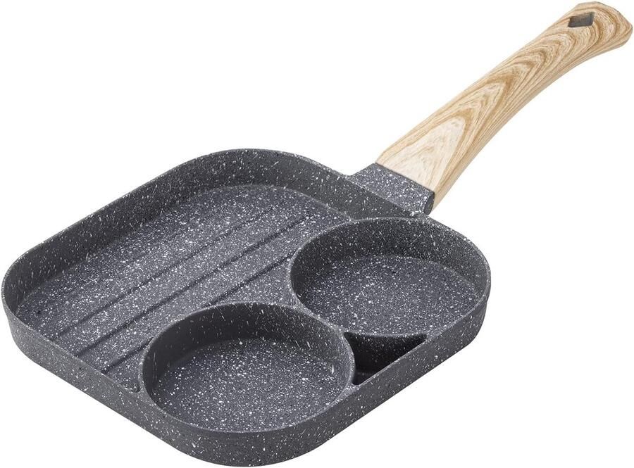 Koekenpan Omelet Pan Ontbijt Maken Antiaanbaklaag 38.5 cm Zwart