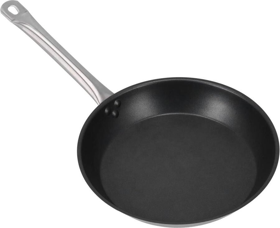 Roestvrijstalen Koekenpan Anti-aanbak Pan Omeletten Bakken Naadloos Polijstproces 30 cm Diameter Zilverkleurig