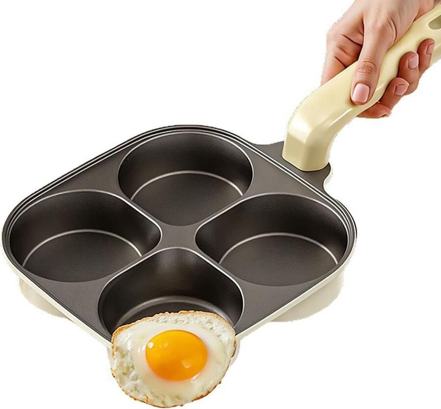 Koekenpan Omelet Pannenkoek Ontbijtpan Multifunctioneel Ontbijt Bereiden Universele Kookplaat Compatibel 25 x 21 cm Zwart