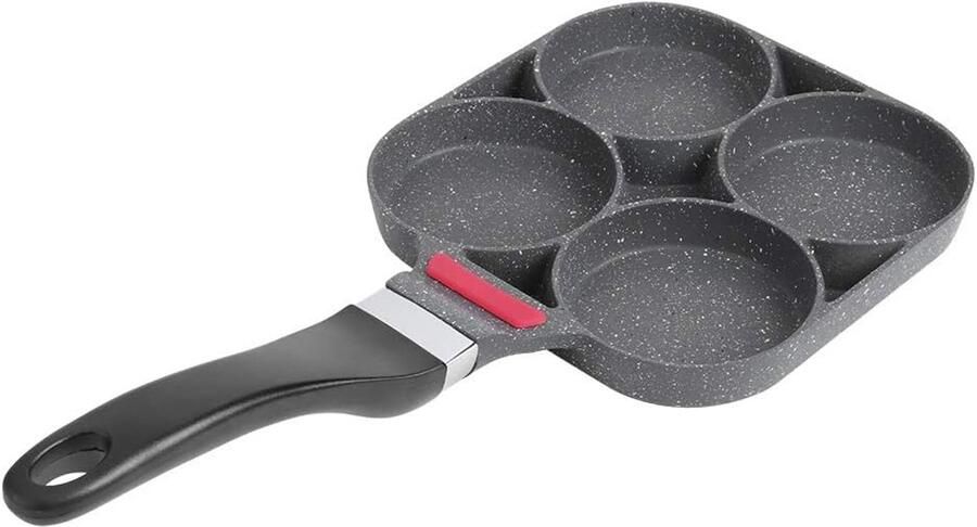 Koekenpan Omeletpan Burgerpan Ontbijt Bereiden Antiaanbaklaag 40 cm Zwart