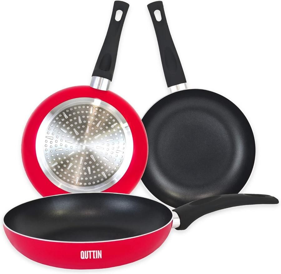 Koekenpan Omeletpan Dagelijks koken Dubbele laag coating 18 cm Rood