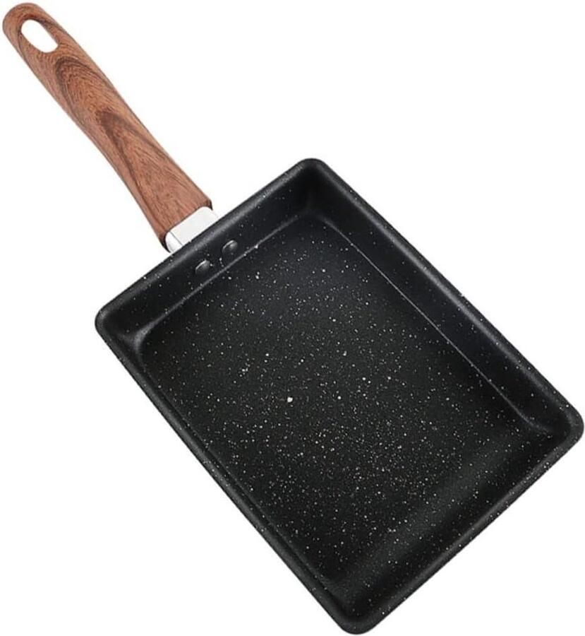Koekenpan Omeletpan Koekenpan Ontbijt Bakken Antiaanbaklaag 35.5 cm Zwart