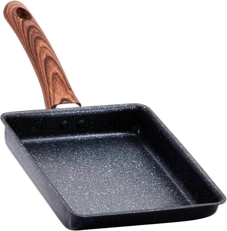 Koekenpan Omeletpan Koekenpan Ontbijt Maken Antiaanbaklaag Houten Handvat 13 x 18 cm Groen