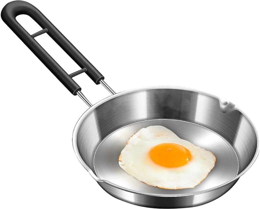 Koekenpan Omeletpan Koekepan Ontbijt Bakken Anti-aanbak Oppervlak 16 cm Zilver