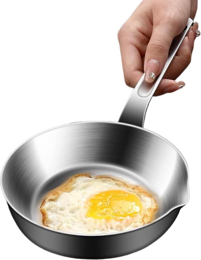 Koekenpan Omeletpan Koekjespan Ontbijt Bereiden 316 Roestvrij Staal S M L Zilver