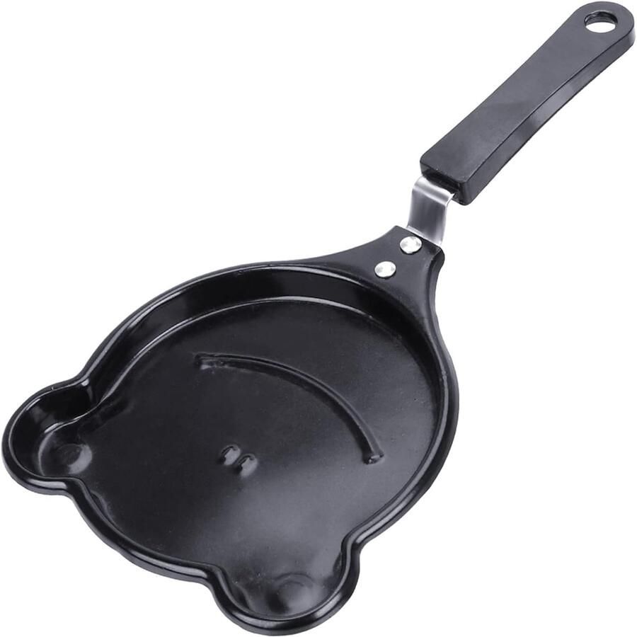 Koekenpan Omeletpan Pannenkoekenmaker Ontbijt Maken Gelijkmatige Warmte Mini Formaat Zwart