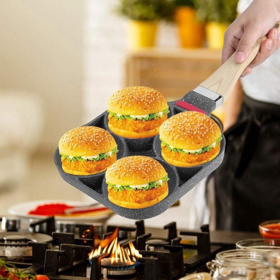 Koekenpan Omeletpan Pannenkoekenpan Ontbijt Bereiden Antiaanbaklaag 18.8 cm breed Zwart