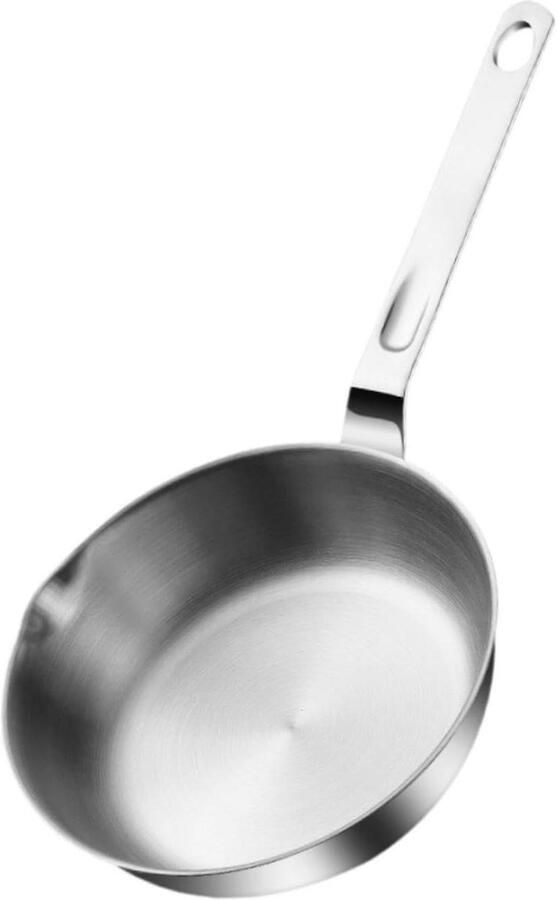 Koekenpan Omeletpan Sauteerpan Eieren Bakken Antiaanbaklaag Roestvrij Staal 14 cm Zilver