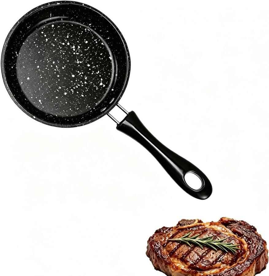 Koekenpan Omeletpan Steakpan Eieren Bakken Non-stick Markeringen 14 cm Zilver