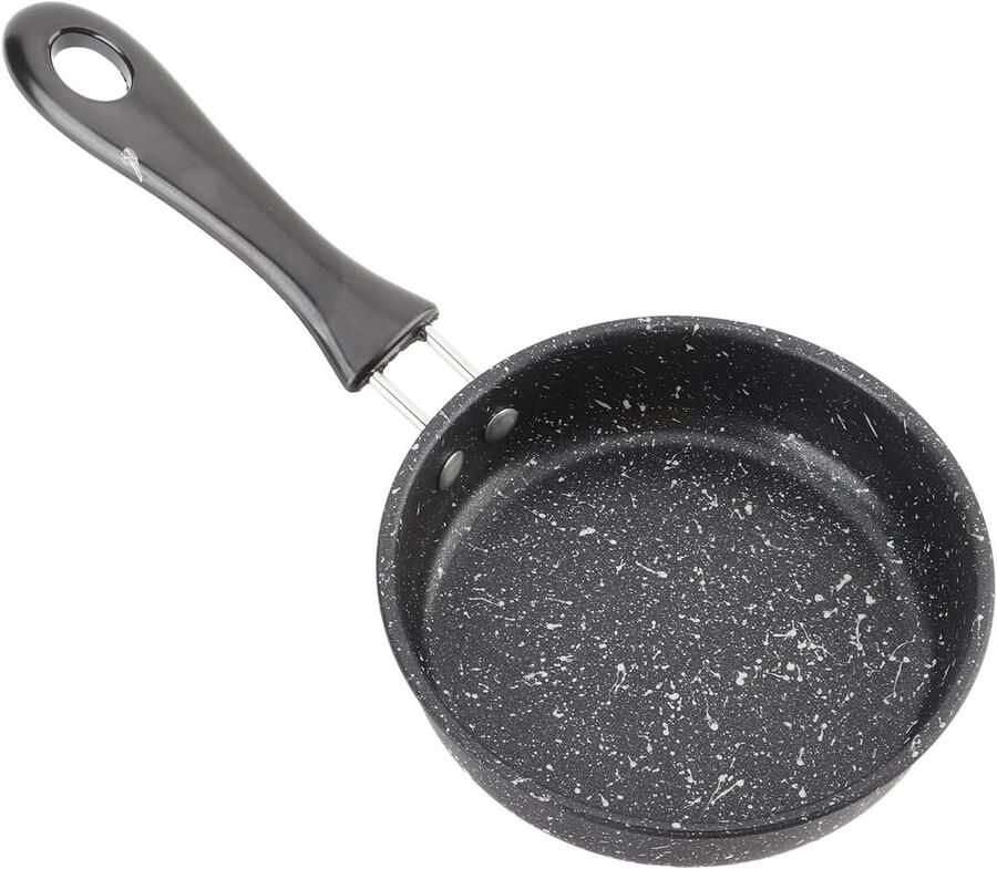 Koekenpan Omeletpan Steakpan Veelzijdig Koken Anti-aanbak Steenlaag 12 cm Doorsnede Zwart - Foto 1