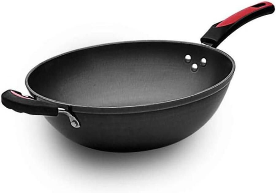 Koekenpan Omeletpan Wok Authentiek Koken Antiaanbaklaag 32 cm Zwart