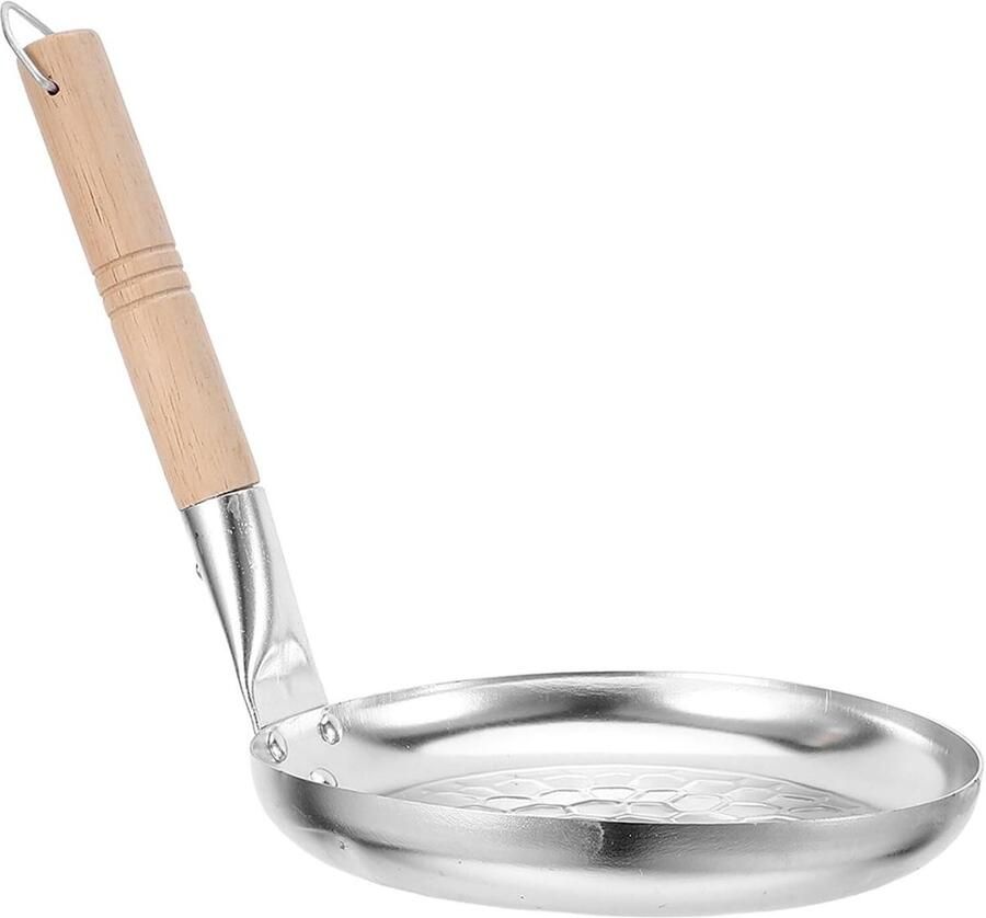Ontbijt Koekenpan Gebakken Eierpan Snel Ontbijten Gelijkmatige Warmte 20 x 16 cm Zilver - Foto 2