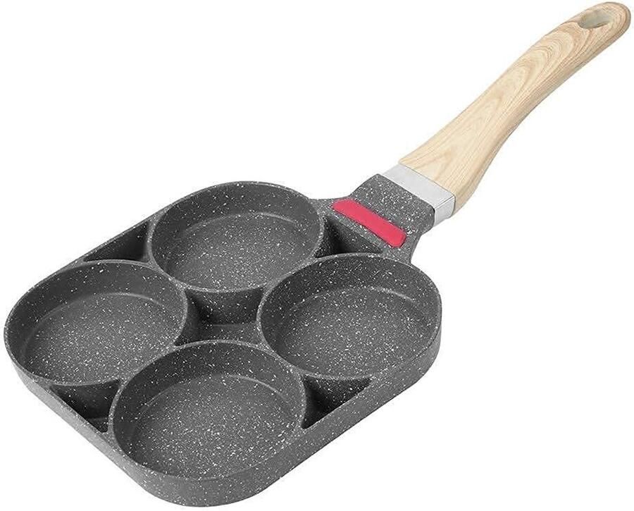 Koekenpan Ontbijt Pannenkoekenpan Ei Burger Snel Ontbijt Maken Antiaanbaklaag 40 cm Zwart
